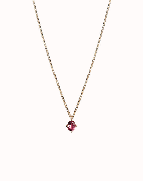 Tourmaline Oval Drop-Pink